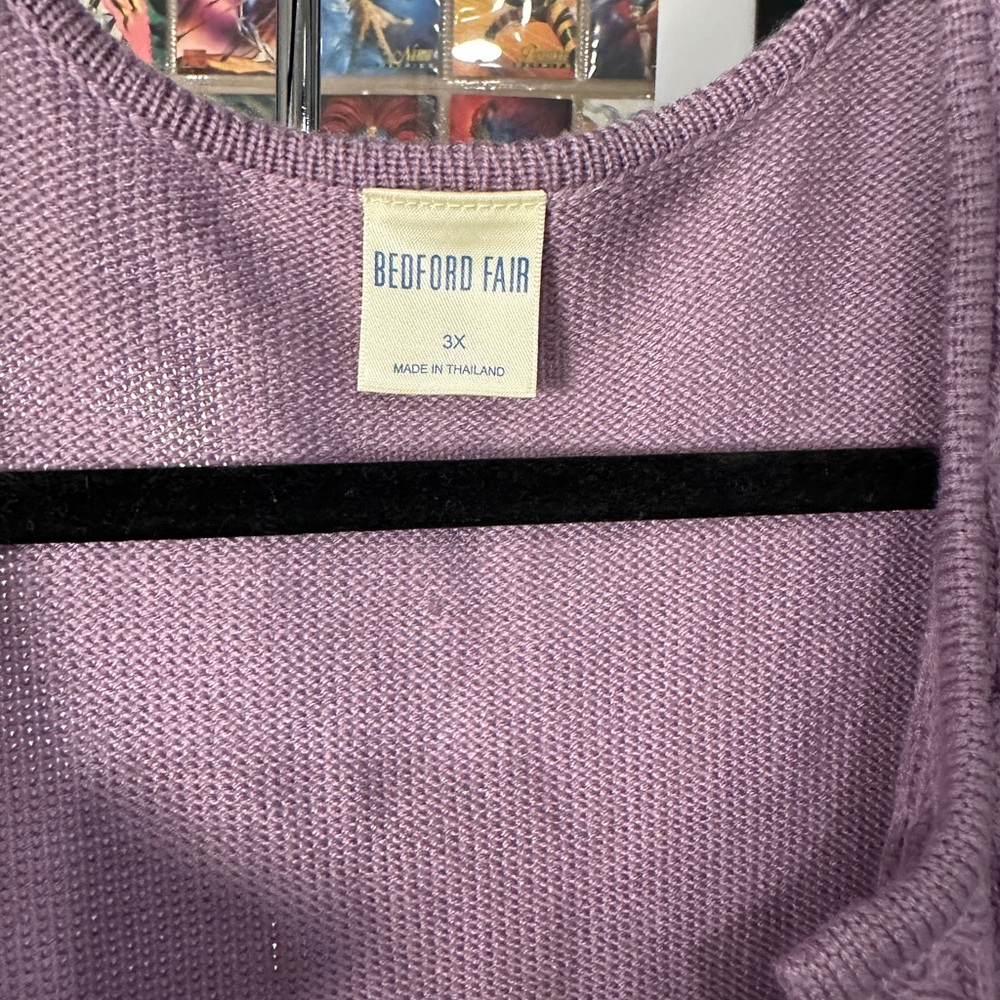Women's Sleeveless Knit Sweater Vest - Purple - Picture 2 of 3